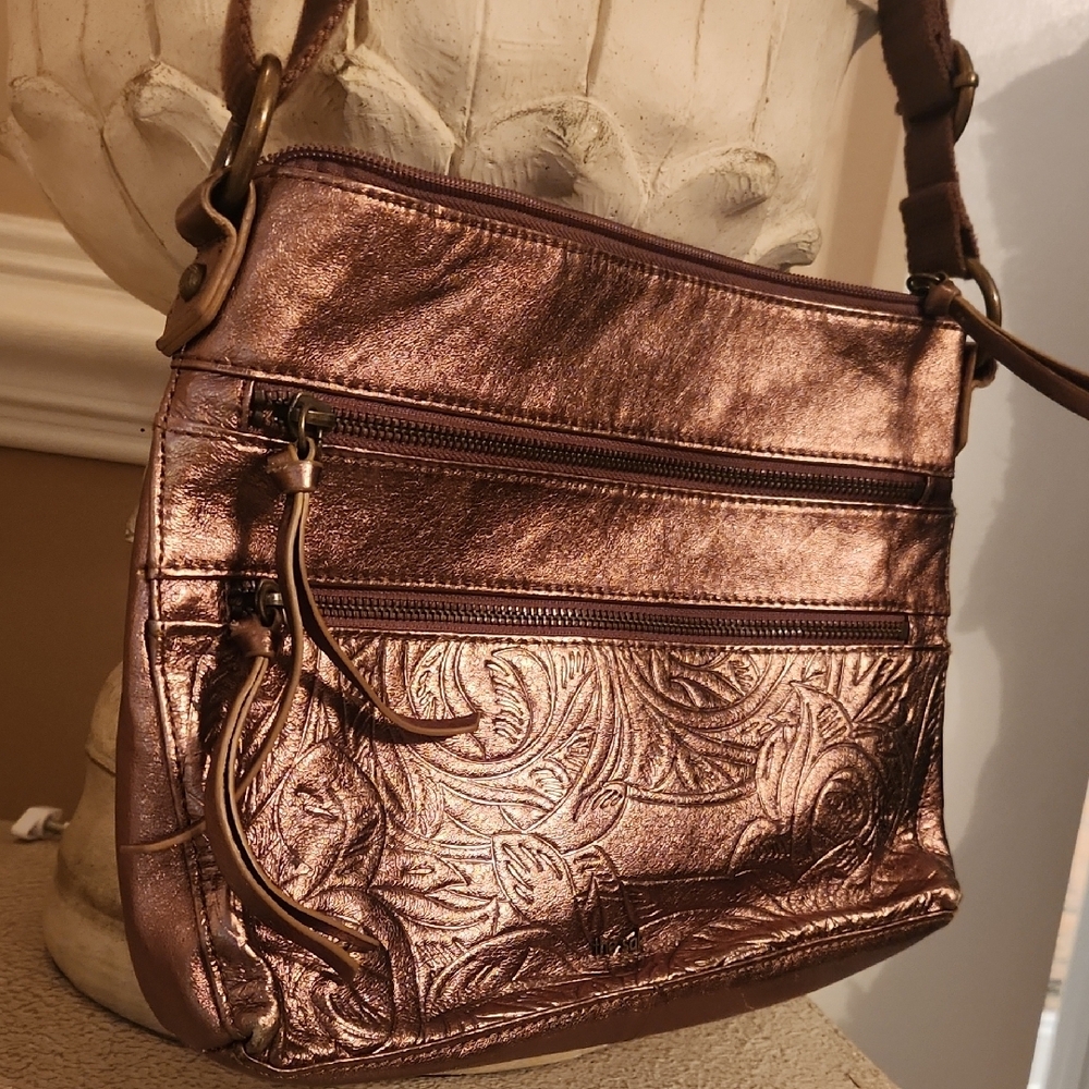 The Sak Metallic Brown Floral Crossbody Bag - Picture 4 of 17